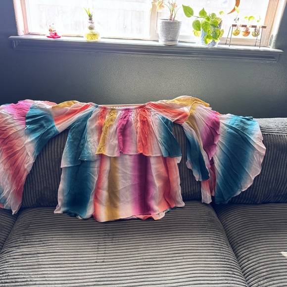 Ariella Multicolor Striped Ruffle Off-Shoulder Top - Picture 3 of 4